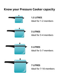 Prestige Popular Aluminium Pressure Cooker Silver/Black 16Liters  - Image 4