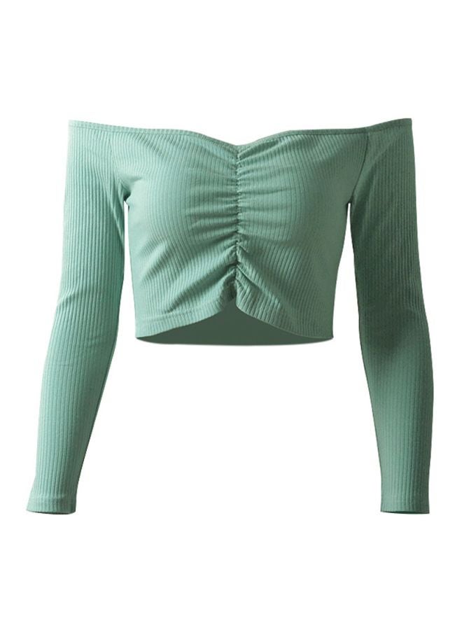 Solid Crop Top Light Green