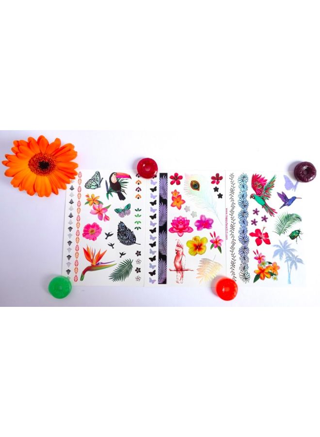 Exit To Explore Body And Cuticle Tattoo Red/Green/Yellow