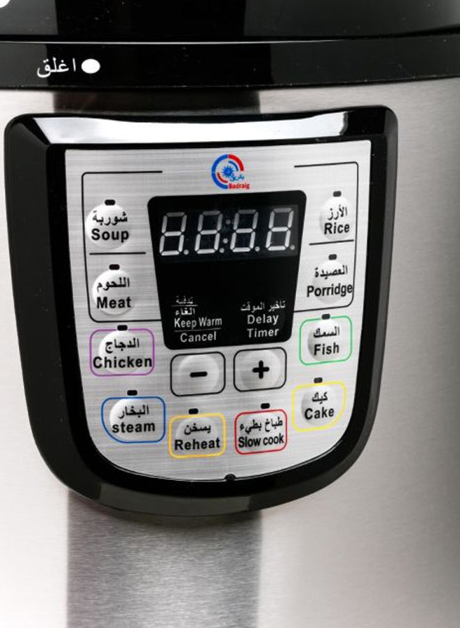 بادريق جهاز طهي بالضغط الكهربائي 8.0 L 1200.0 W 802 أسود/ فضي - Image 2