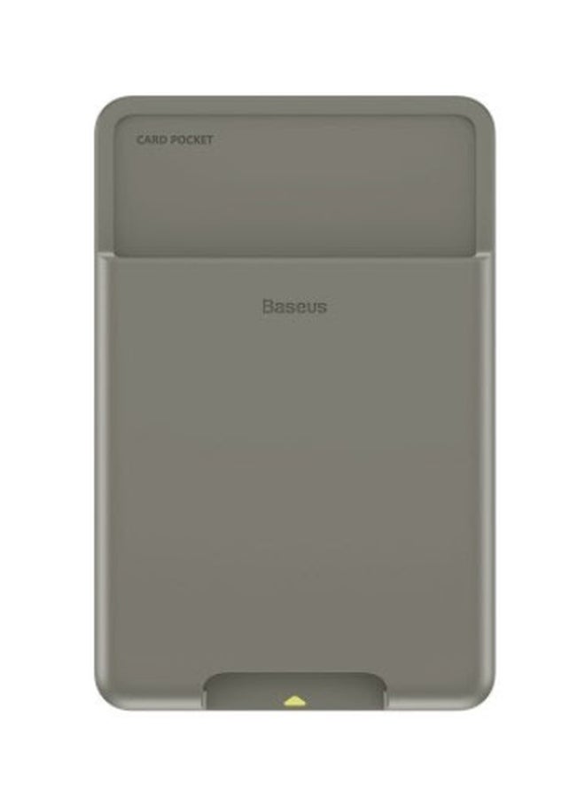 Baseus Back Stick Silicone Card Bag- Dark Grey  - Image 1