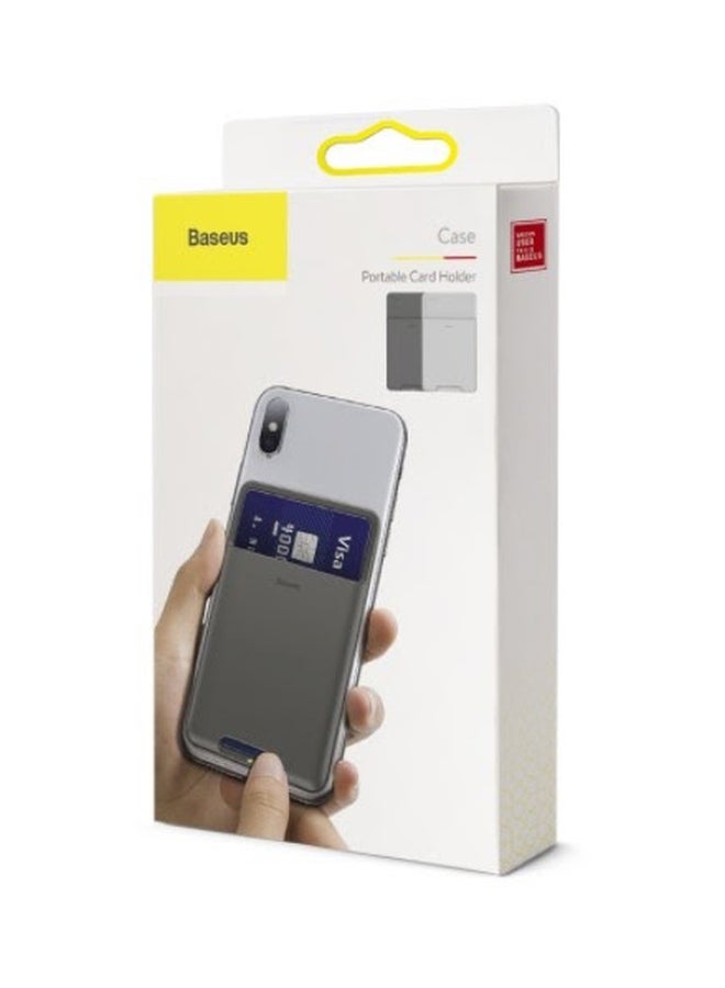 Baseus Back Stick Silicone Card Bag- Dark Grey  - Image 3