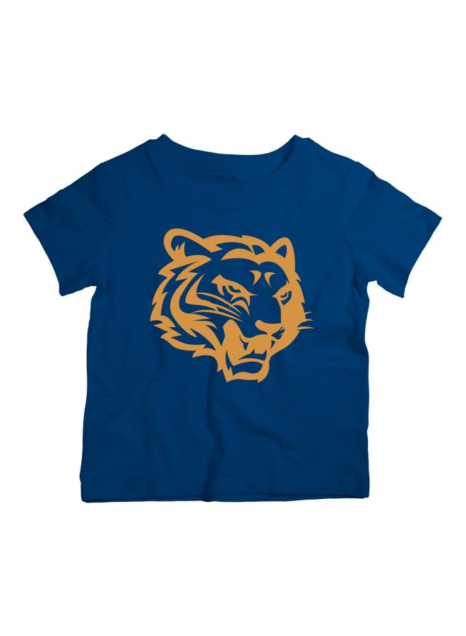 Twinkle Hands Tiger Printed T-Shirt Navy Blue/Orange - Image 1