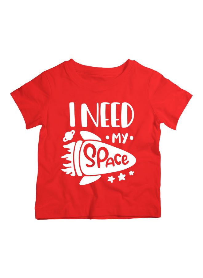 Twinkle Hands I Need My Space Printed T-Shirt Red/White - Image 1
