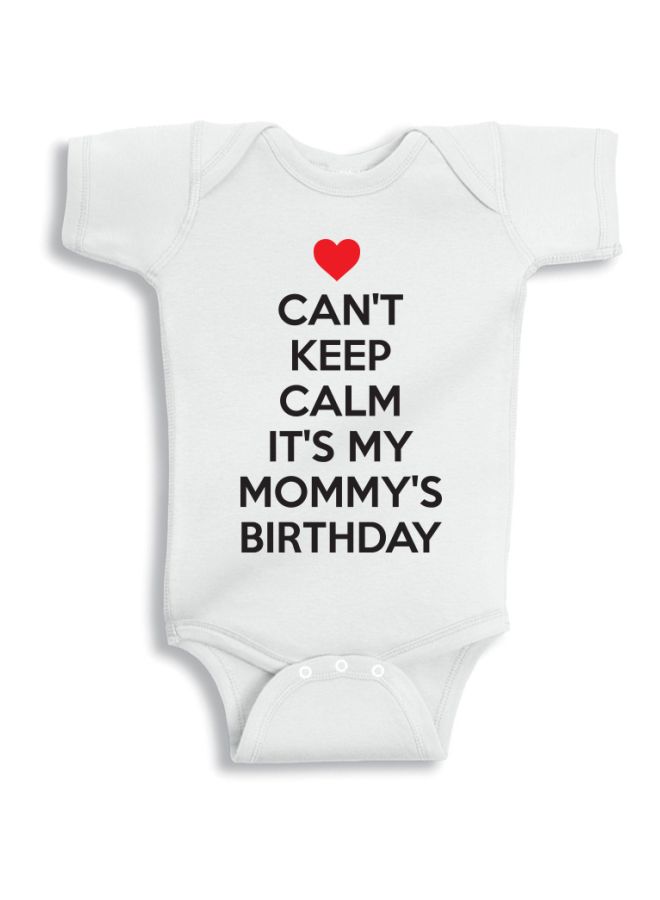 Twinkle Hands - Can't Keep Calm It's My Mommy's Birthday Printed Onesie White/Black/Red - Image 1