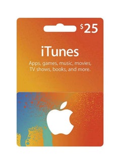 Apple iTunes Gift Card Voucher 25 USD Multicolour 