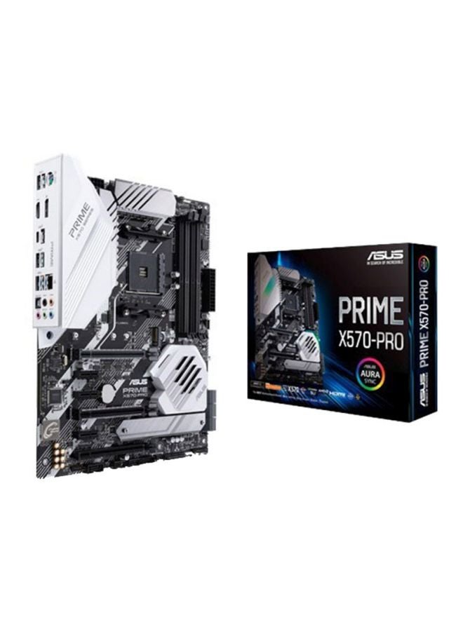 PRIME X570-PRO (AMD X570) AM4 ATX motherboard with PCIe 4.0, 14 DrMOS power stages, DDR4 4400MHz, dual M.2, HDMI, SATA 6Gb/s, USB 3.2 Gen 2 front-panel connector and Aura Sync RGB lighting 12.01 x 9.61 x 1.77inch Black/White/Silver