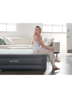 INTEX Premaire 1 Airbed With FiberTech Technology - Queen White/Grey  - Image 4