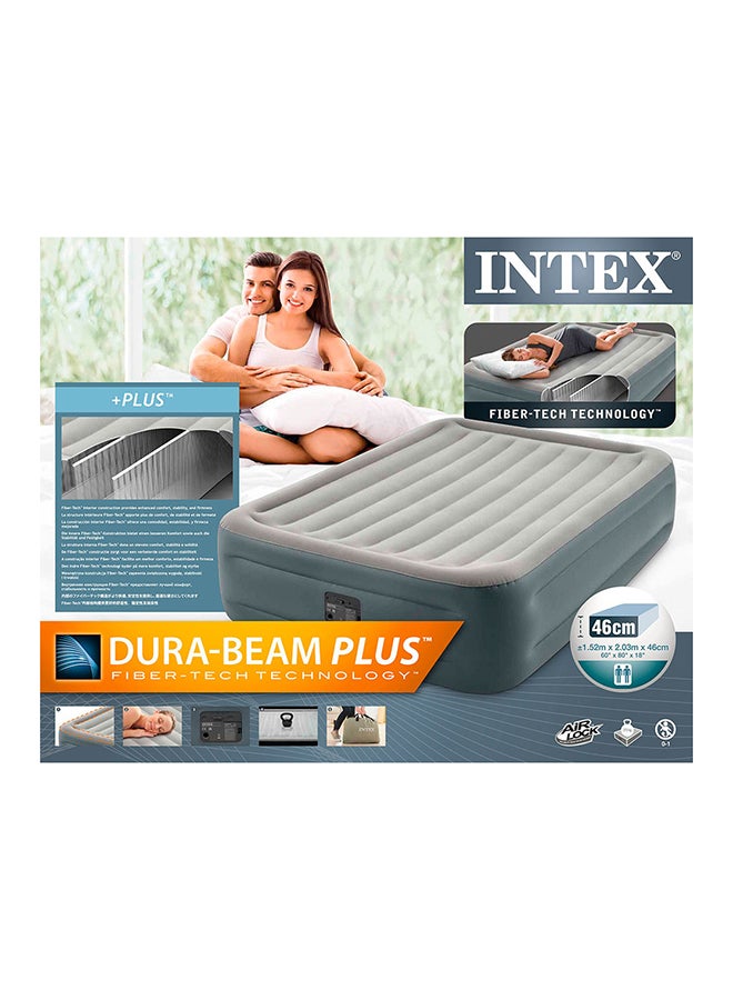 INTEX - Dura-Beam Plus Series Essential Rest Airbed With Fiber Technology Grey 203x152x46cm - Image 1