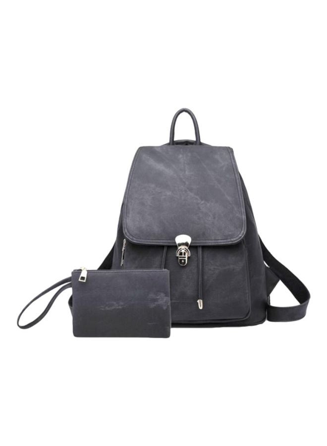 Cool Baby Denim Knapsack Backpack With Purse Black  - Image 1