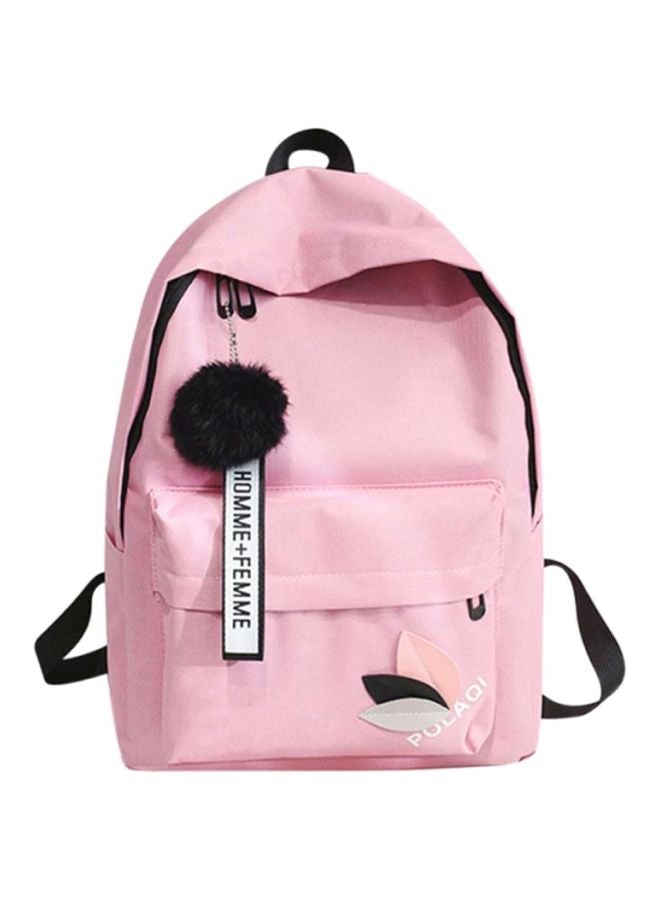 Cool Baby Leaf Design Backpack 15.35 Inches Pink/Black  - Image 1