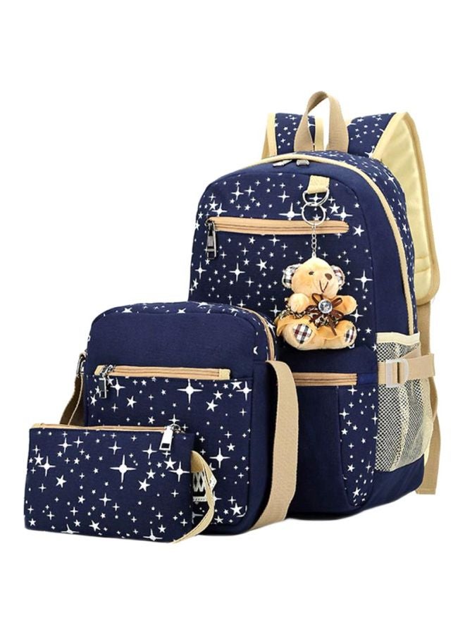 كول بيبي طقم حقائب ظهر من 3 قطع مصممة بنمط مطبوع أزرق / بيج - Image 1