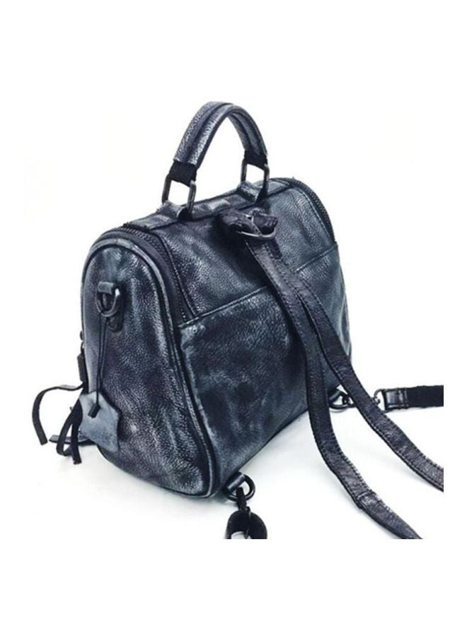 J&J Stylish Leather Crossbody Bag Grey/Red - Image 2