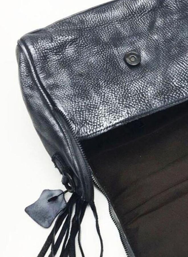 J&J Stylish Leather Crossbody Bag Grey/Red - Image 4