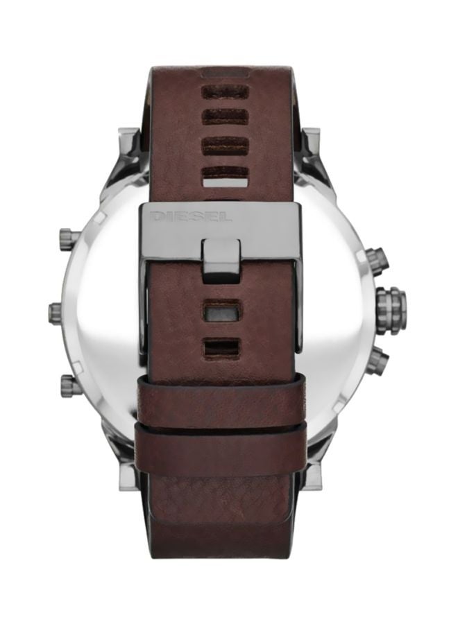 DIESEL Men's Mr. Daddy 2.0 Round Shape Leather Band Chronograph Wrist Watch 57 mm - Brown - DZ7314 - Image 2
