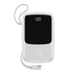 بيسوس شاحن هاتف محمول 10000 مللي أمبير في الساعة USB-C شاحن محمول صغير باور بانك شحن سريع مع كابل مدمج من النوع C 15 وات PD شحن سريع لأجهزة هواوي وسامسونج وشاومي وأندرويد -  - Image 3