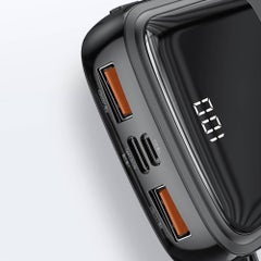 Baseus 10000 mAh Q Pow Digital Display 3A Power Bank With Type-C Charging Cable Black  - Image 4