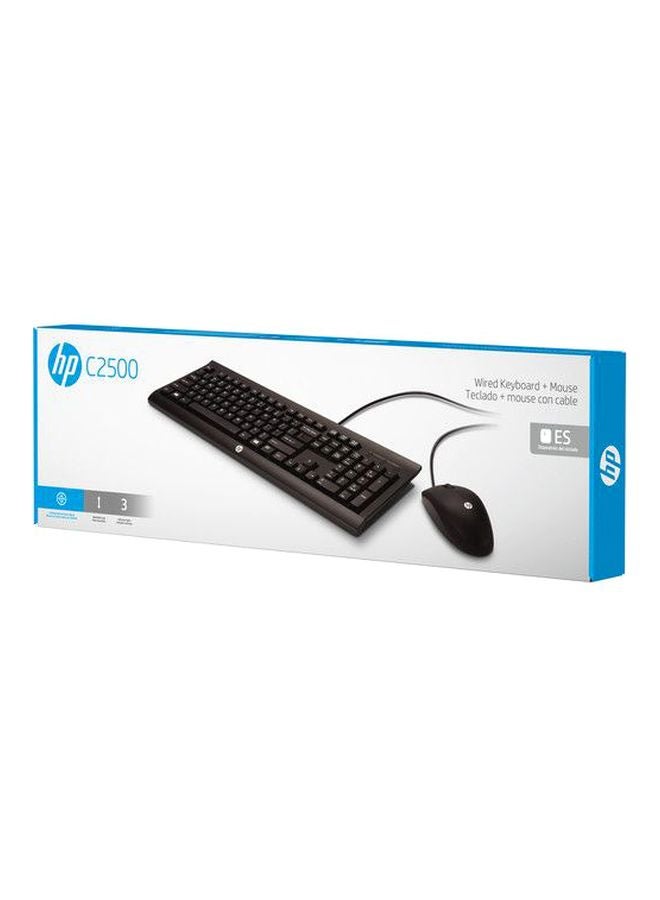 C2500 Wired Desktop Keyboard And Mouse Black