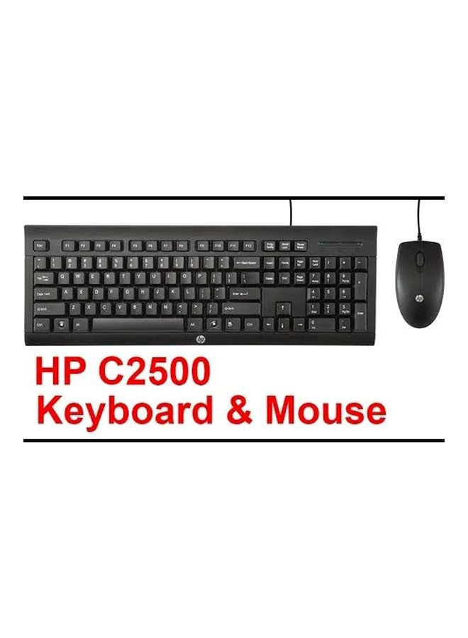 C2500 Wired Desktop Keyboard And Mouse Black