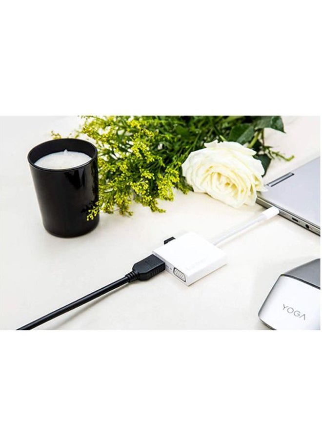 Lenovo - USB-C 3-in-1 Simple Plug And Play Travel Hub White - Image 1