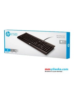 إتش بي لوحة مفاتيح USB سلكية طراز K1500 أسود  - Image 4