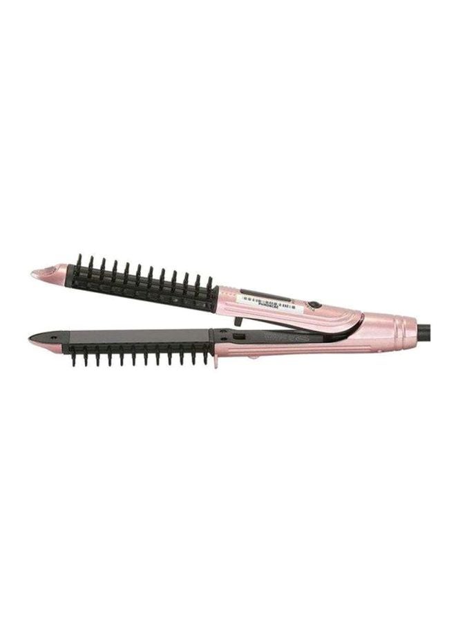 Olsenmark 2-In-1 Hair Straightener Comb Pink/Black - Image 3