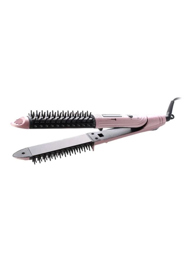 Olsenmark 2-In-1 Hair Straightener Comb Pink/Black - Image 2