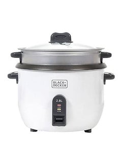 Rice Cooker, Nonstick Removable Bowl, Steaming Tray, Auto-Warm Function, Glass Lid, Cool-Touch Handles, Water Level Indicator, Easy Operation, 2.8 L 1100 W RC2850-B5 White - v1607702747/N11426638A_1