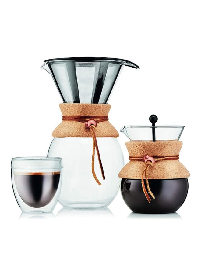 bodum - Pour Over Coffee Maker With Cork 1.0 L BD-11571-109 Clear/Black - Image 1