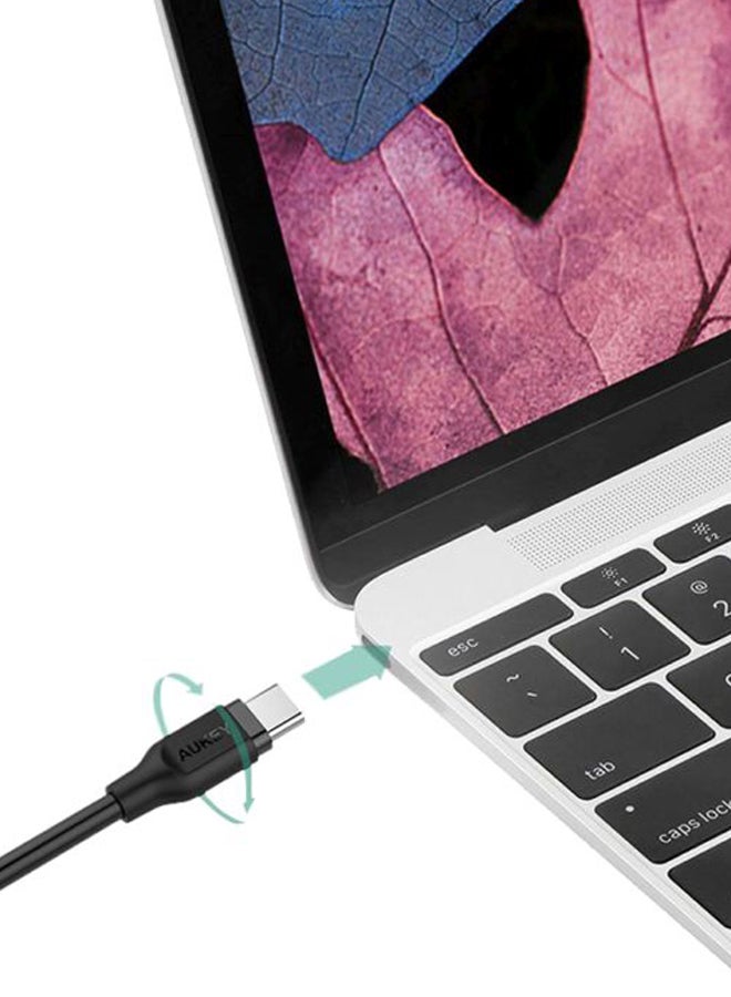 Aukey CB-CMD3 USB C to USB A Quick Charging 1M PVC Cable Compatible with Google Pixel, Apple MacBook, Chromebook Pixel, Dell XPS 13 & 15, HP Elite x2 LG G5, HTC 10.(pack of 3) - Black - Image 3