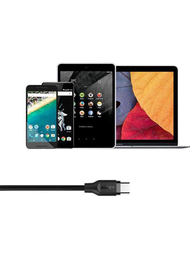 Aukey CB-CMD3 USB C to USB A Quick Charging 1M PVC Cable Compatible with Google Pixel, Apple MacBook, Chromebook Pixel, Dell XPS 13 & 15, HP Elite x2 LG G5, HTC 10.(pack of 3) - Black - Image 4