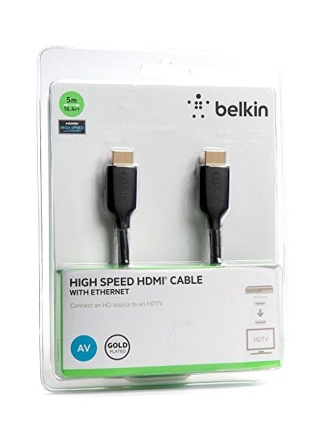 بيلكين كابل HDMI عالي السرعة مطلي بالذهب مع تقنية إيثرنت أسود - Image 4