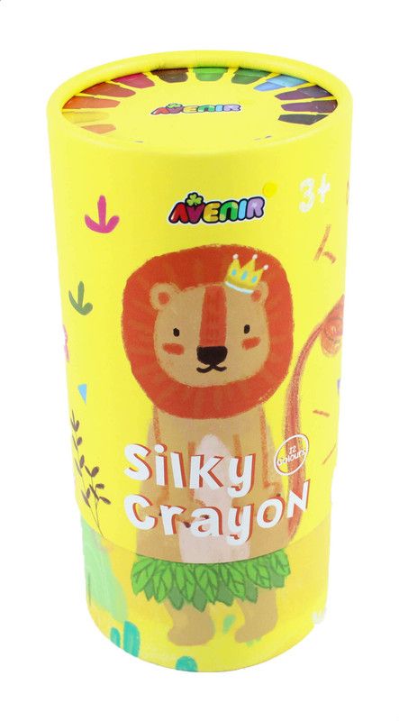 Avenir 12-Color Lion Printed Silky Crayon Can  - Image 1