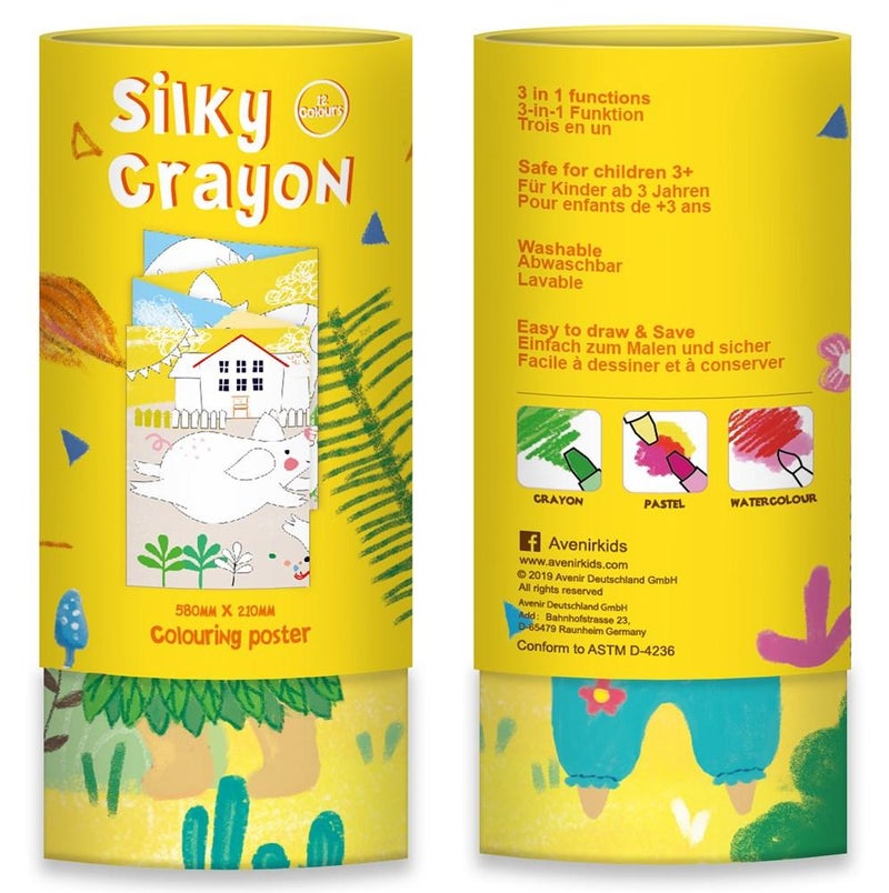 Avenir 12-Color Lion Printed Silky Crayon Can  - Image 2