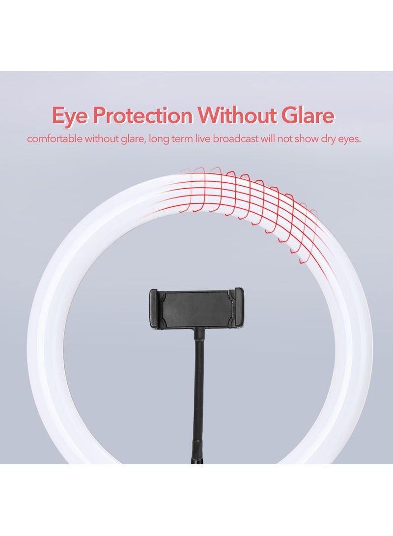 LED Selfie Adjustable Photography Ring Light With Mobile Phone Bracket Black - Image 3