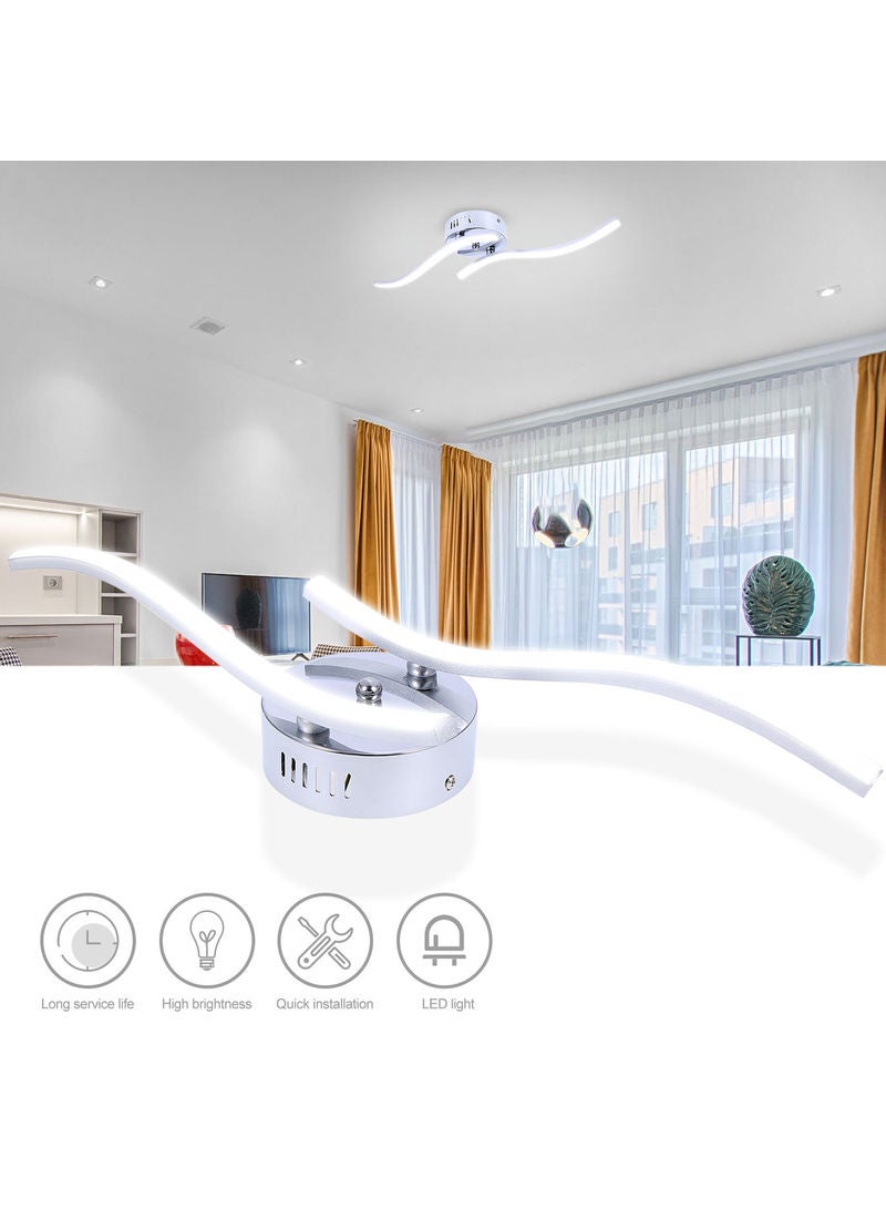 LU-L11-286 2 Branches LED Waved Celing Light White 35.50x5.00x15.50cm - Image 1