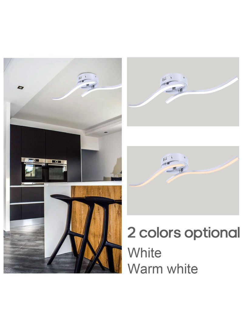 LU-L11-286 2 Branches LED Waved Celing Light White 35.50x5.00x15.50cm - Image 2