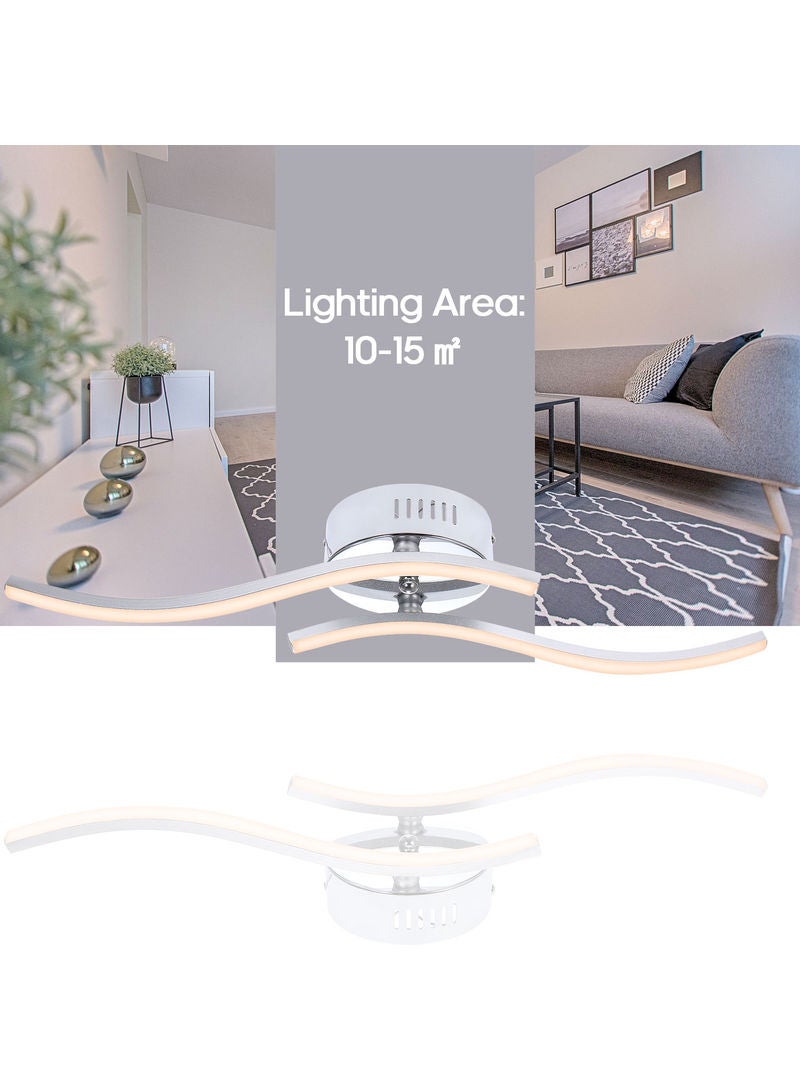 LU-L11-286 2 Branches LED Waved Celing Light White 35.50x5.00x15.50cm - Image 3
