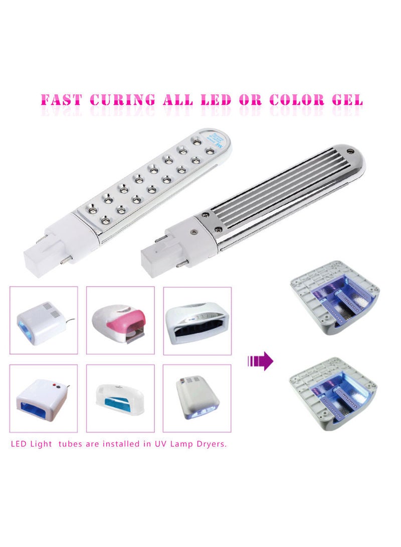 Manicure Electronic Phototherapy Nail Gel LED Light Silver 16.8x2.3x3.8cm - Image 1