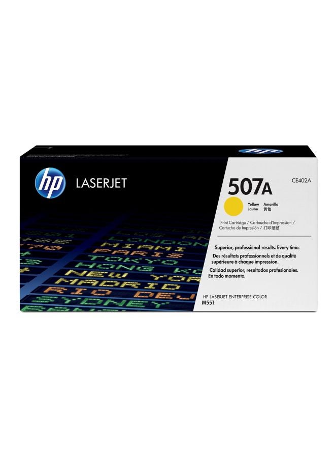 HP 507A CE402A خرطوشة حبر للطابعة ليزر جيت أصفر - Image 2