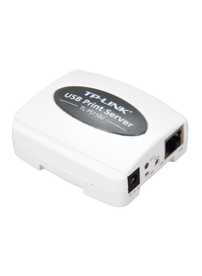 TP-LINK - USB2.0 Single Port Fast Ethernet Print Server White - Image 1