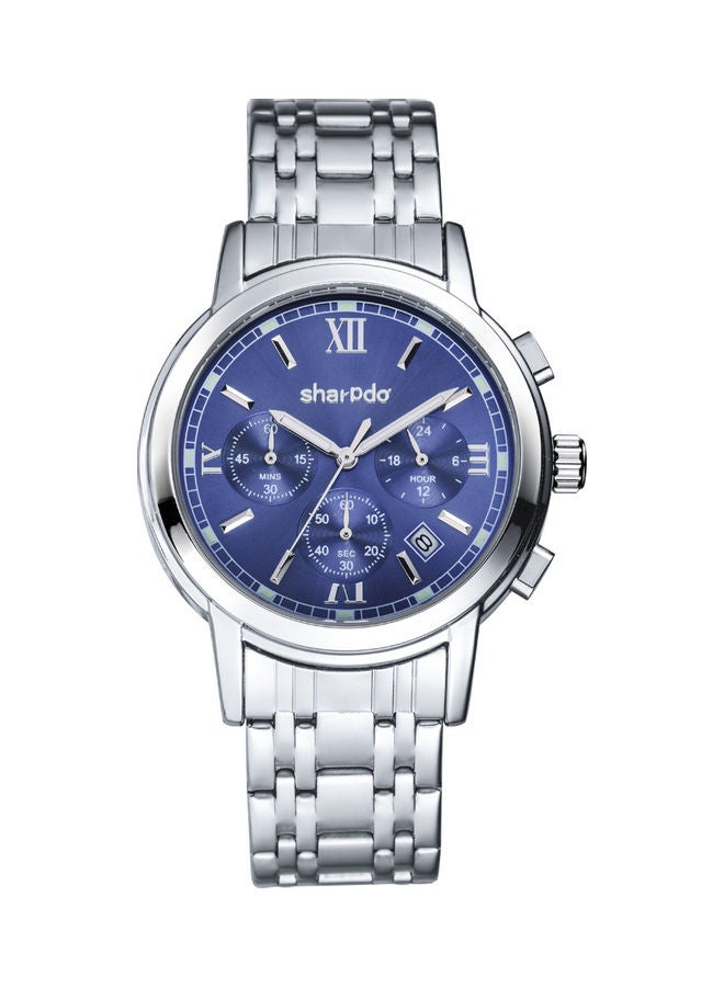 Sharpdo Men's Stainless Steel Chronograph Watch - 41 mm - Silver - Image 1