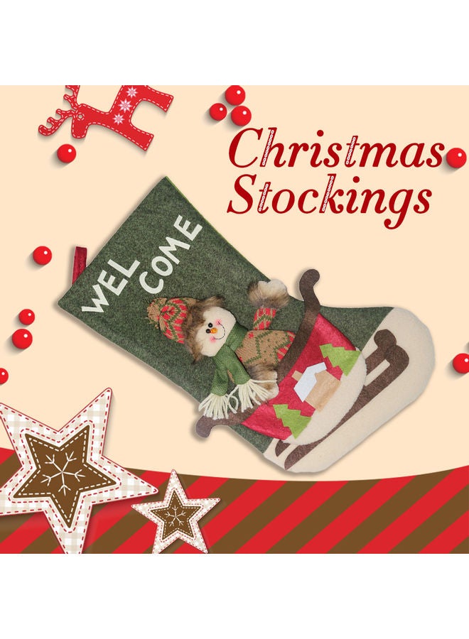 Christmas Socks Gift Bag Green 46.00x0.15x25.00cm - Image 2