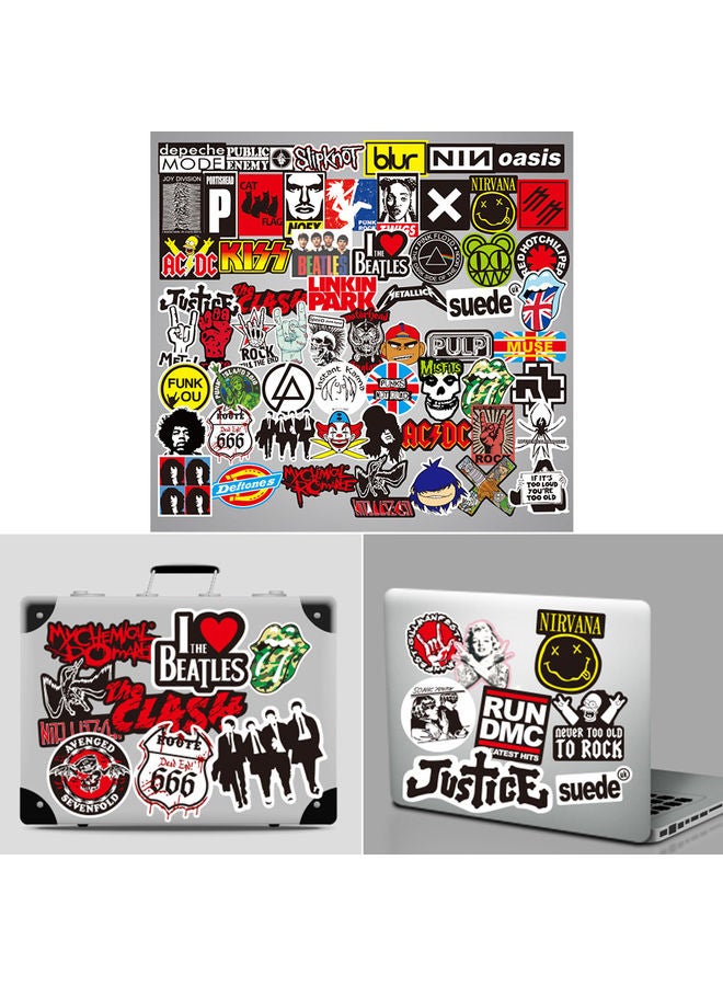 100-Piece Rock And Roll Music Sticker Multicolour 15.00x4.00x10.00cm - Image 4