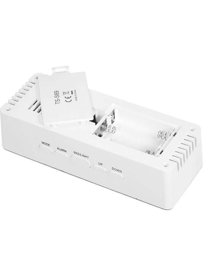 Mirror LED Alarm Clock White/Black 14.50x4.30x7.80cm - Image 2