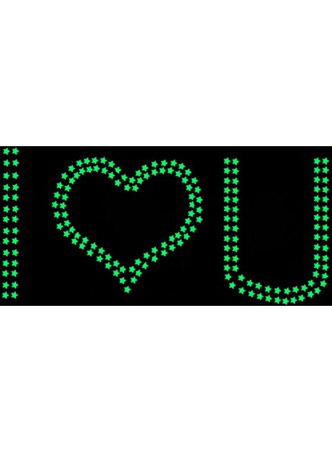 10-Piece Noctilucent Star Shape Stickers Green/Blue/Pink 15.00x0.50x6.00cm - Image 3