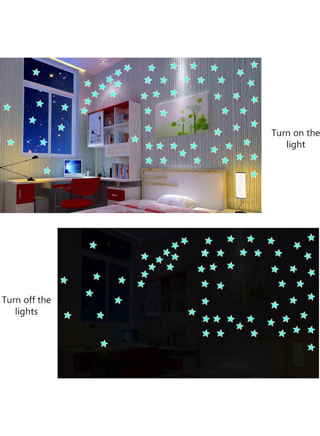 10-Piece Noctilucent Star Shape Stickers Green/Blue/Pink 15.00x0.50x6.00cm - Image 4