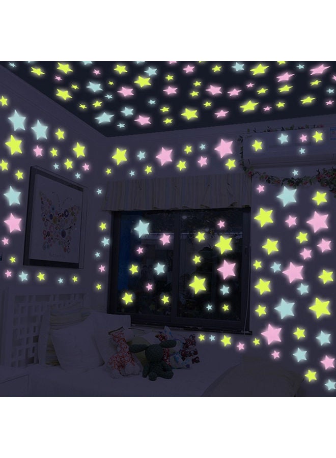 10-Piece Noctilucent Star Shape Stickers Green/Blue/Pink 15.00x0.50x6.00cm - Image 5