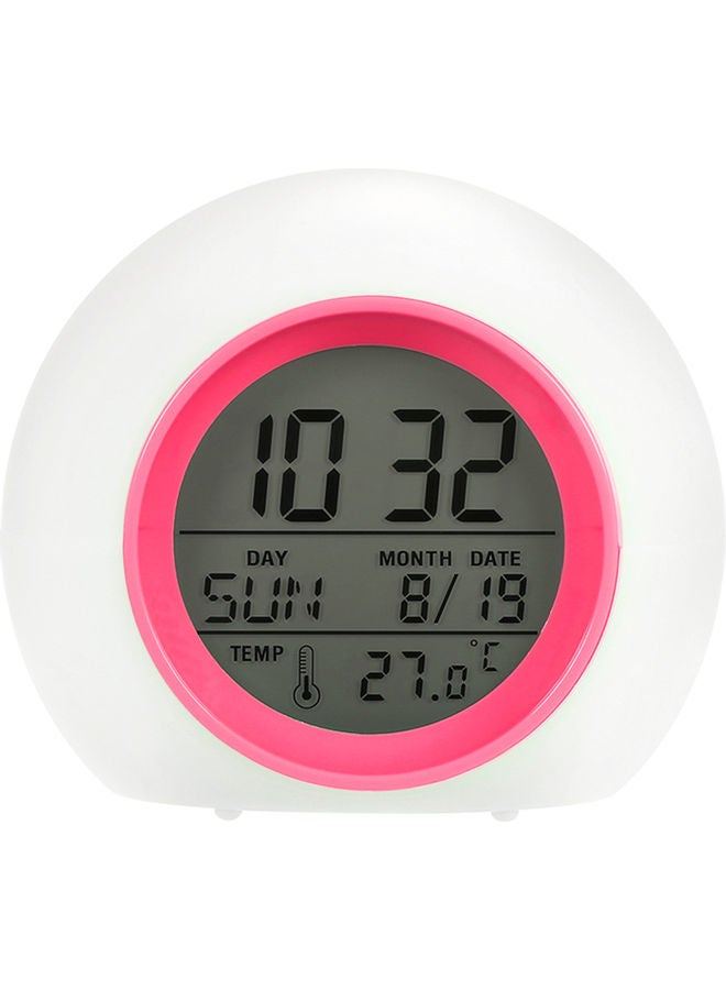 Generic - Colour Changing LED Digital Alarm Clock Pink/White 15x12x13cm - Image 1