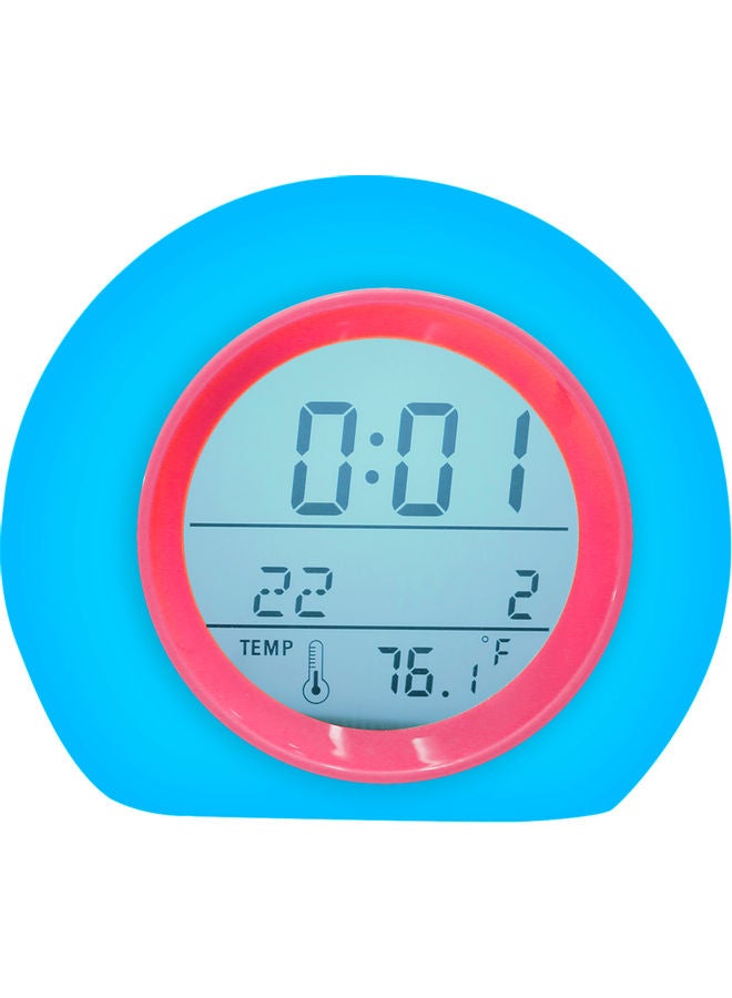 Generic - Colour Changing LED Digital Alarm Clock Pink/White 15x12x13cm - Image 1